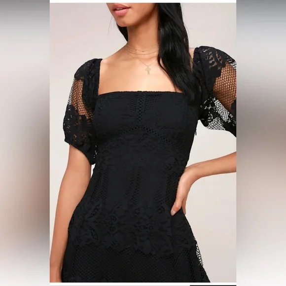 Free People Be Your Baby Black Lace Babydoll Dress - Picture 5 of 10